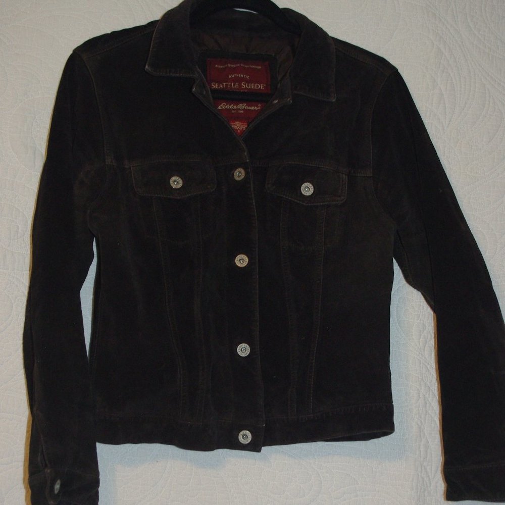 Eddie Bauer washable Seattle Suede Jacket, dark brown